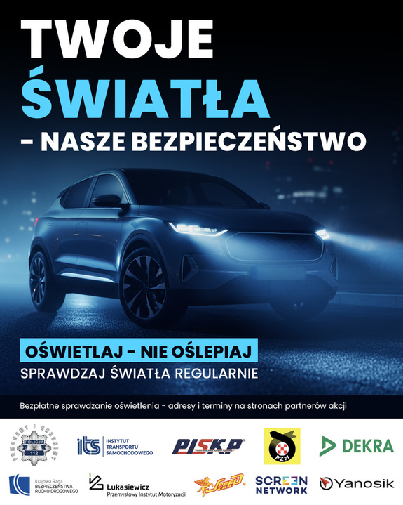 plakat kampanii twoje światła nasze bezpieczeństwo