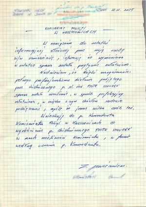 list z podziękowaniami pisany odręcznie