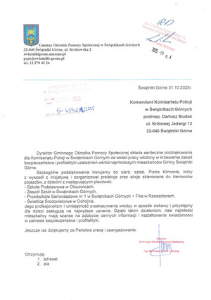 list Dyrektora GOPS Świątniki Górne