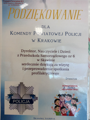 list podziękowanie