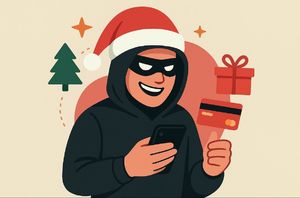 bajkowa postać złodzieja w czapce mikołaja