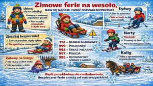porady dotyczące bezpiecznych ferii plakat