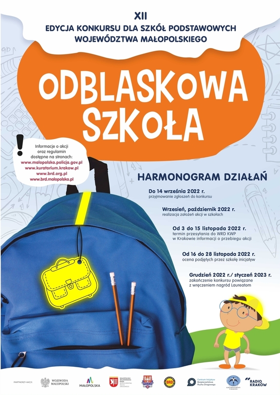 grafika plakatu odblaskowa szkoła