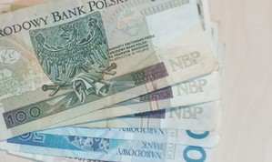 odzyskana gotówka rozłożona w wachlarz w różnych banknotach (2)