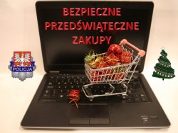 plakat - bezpieczne przedświąteczne zakupy